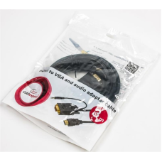 Кабель Cablexpert HDMI - VGA+3.5 мм V 1.4 (M/M), 3 м, чорний (A-HDMI-VGA-03-10) пакет