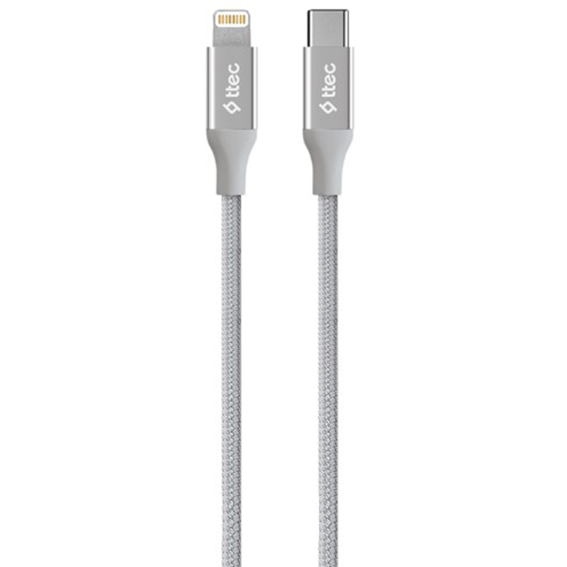 Кабель Ttec AlumiCable USB Type-C - Lightning (M/M), 1.5 м, Silver (2DK41G)
