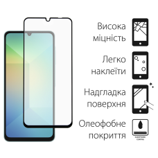 Захисне скло Dengos для Samsung Galaxy A06 SM-A065 Black Full Glue (DG-TG2P-55) 2шт