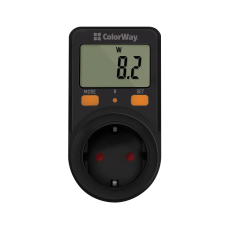 Енергометр цифровий (W/V/A/C/KWh) СolorWay для розетки (16A/3680W) (CW-VM16-01D)