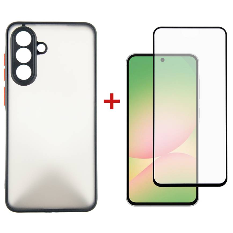 Чохол-накладка Dengos Matt для Samsung Galaxy A56 SM-A566 Black (DG-KM-141) + захисне скло
