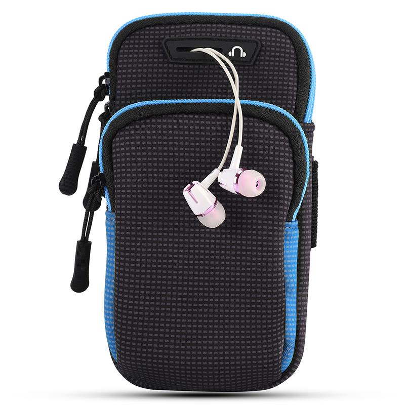 Спортивний чохол на руку BeCover BC0011 6.5“ Black/Blue (705343) + органайзер для навушників