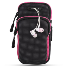 Спортивний чохол на руку BeCover BC0011 6.5“ Black/Pink (705345) + органайзер для навушників