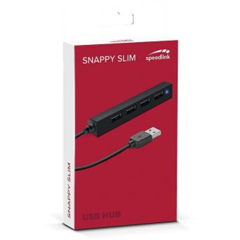 USB-хаб SpeedLink Snappy Slim 4 ports Black (SL-140000-BK)