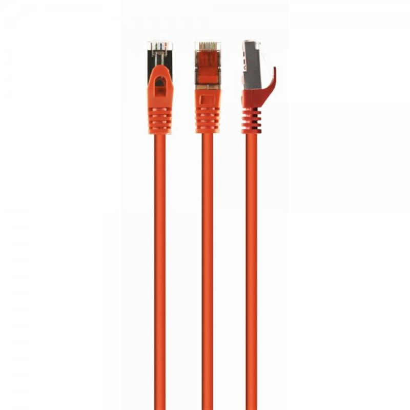 Патч-корд S/FTP Cablexpert (PP6A-LSZHCU-O-10M) cat.6a, литий, 50u штекер із засувкою, 10 м, помаранчевий