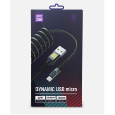 Кабель Luxe Cube Dynamic USB - Lightning (M/M), 1.5 м, Black (4446689101557)