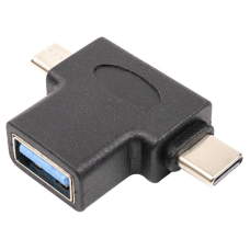 Перехідник PowerPlant USB Type-C/microUSB - USB (M/F) Black (CA913121)