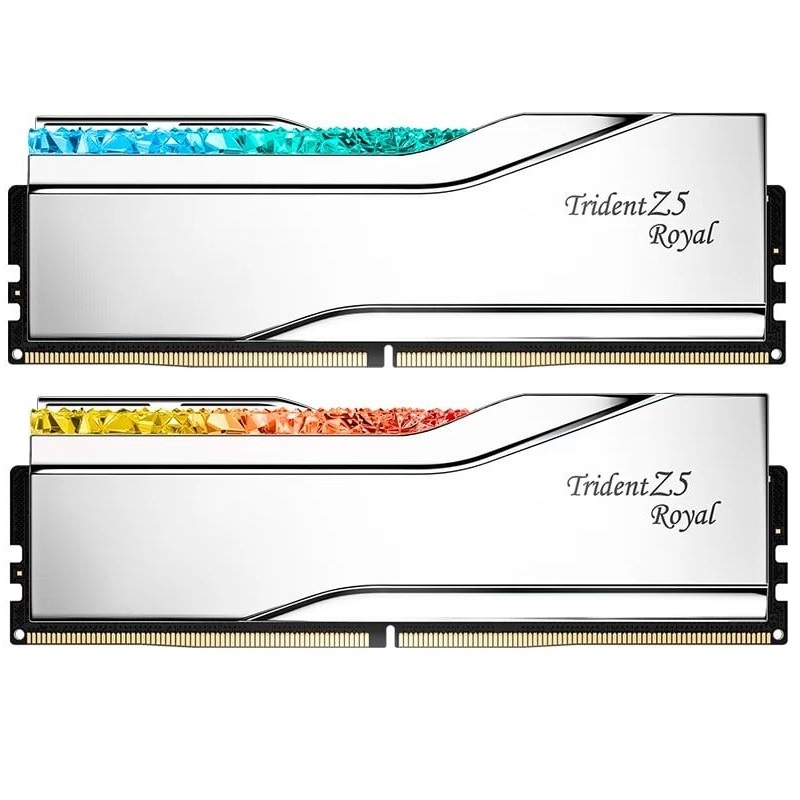 Модуль пам`ятi DDR5 2x32GB/6400 G.Skill Trident Z5 Royal Silver (F5-6400J3239G32GX2-TR5S)