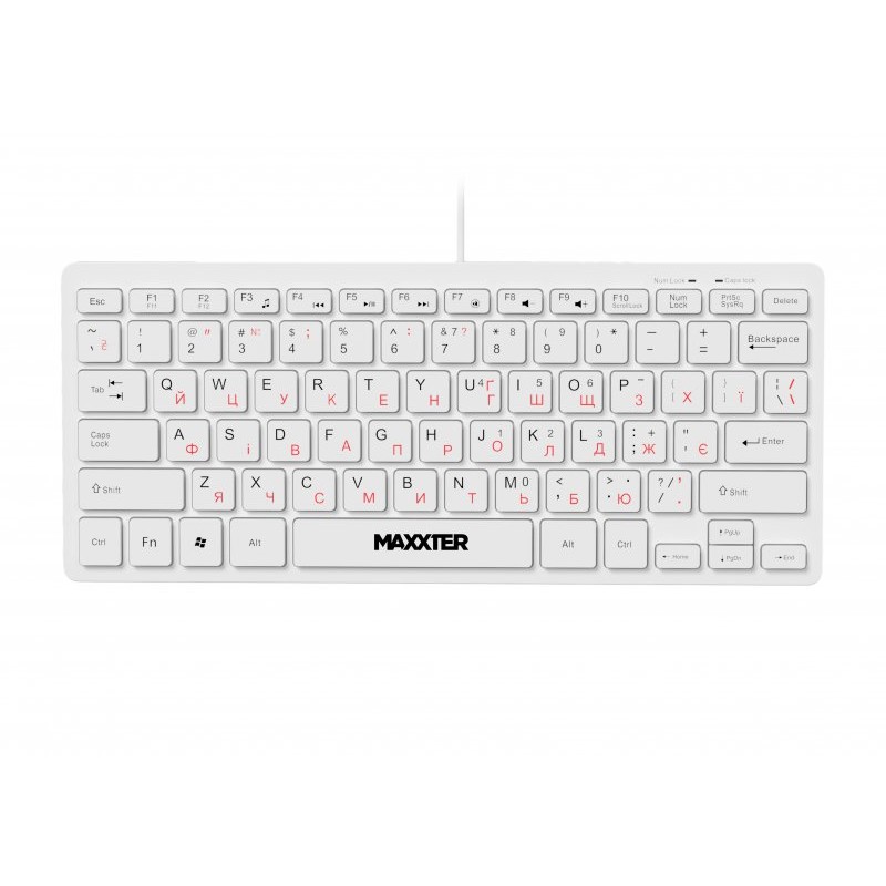 Клавiатура Maxxter KBM-C01W-UA White