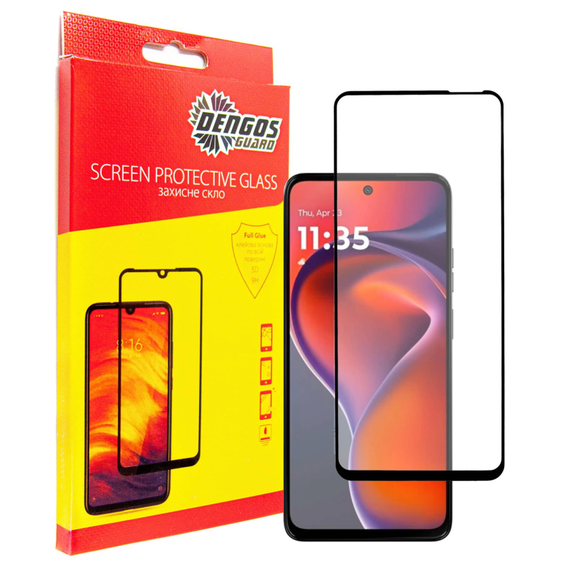 Захисне скло Dengos для Motorola G15/G15 Power Black Full Glue (TGFG-397)