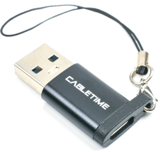 Адаптер Cabletime USB - USB Type-C V 3.0 (M/F) Black (CP73B)