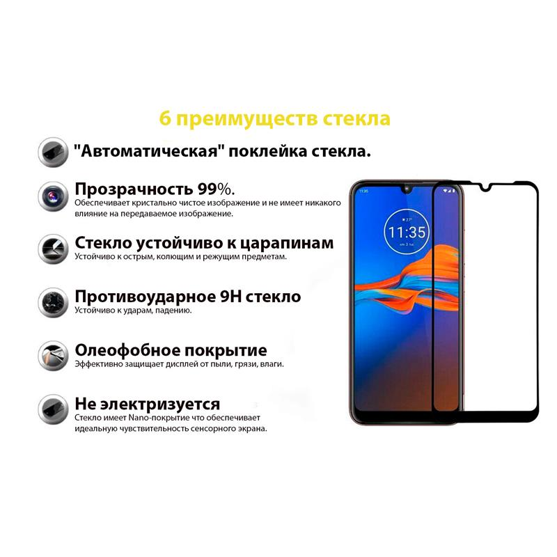 Захисне скло BeCover для Motorola Moto E6i Black (706654)