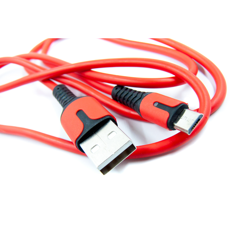 Кабель Dengos USB - micro USB (M/M), 1 м, Red (PLS-M-IND-SOFT-RED)