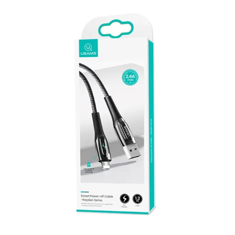 Кабель Usams US-SJ469 USB - Lightning (M/M), 1.2 м, Black (SJ469USB01)