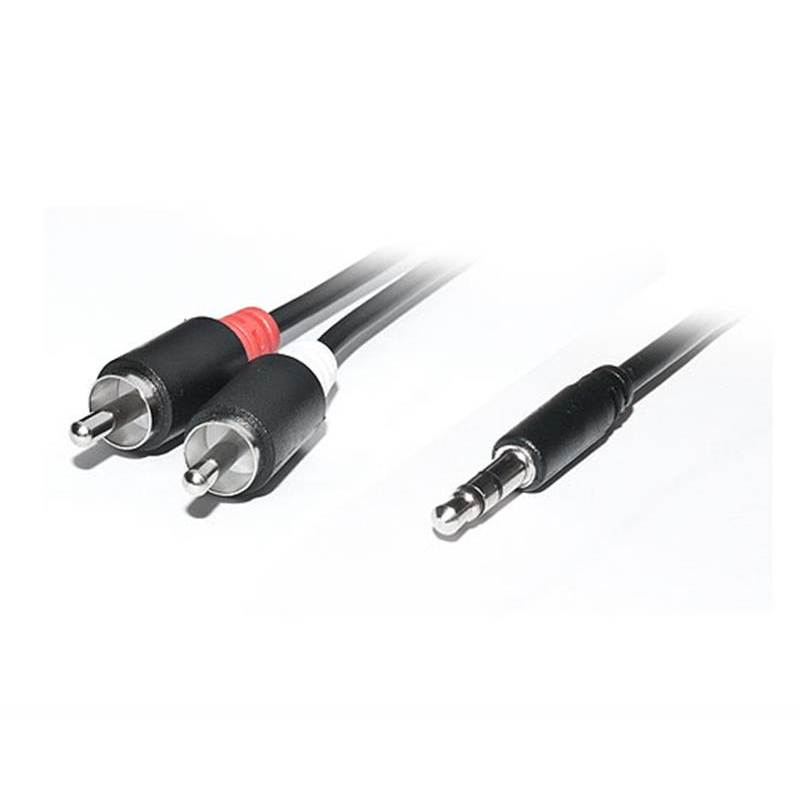 Аудіо-кабель REAL-EL Audio Pro 3.5 мм - 2xRCA (M/M), 1.8 м, чорний (EL123500042)