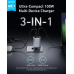 Мережевий зарядний пристрій Anker PowerPort GaNPrime 100W 2xUSB Type-C, USB Type-A Silver (A2688341)