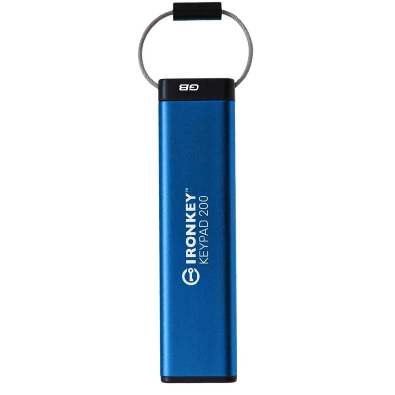 Флеш-накопичувач USB3.2 16GB Kingston IronKey Keypad 200 Type-A Blue (IKKP200/16GB)