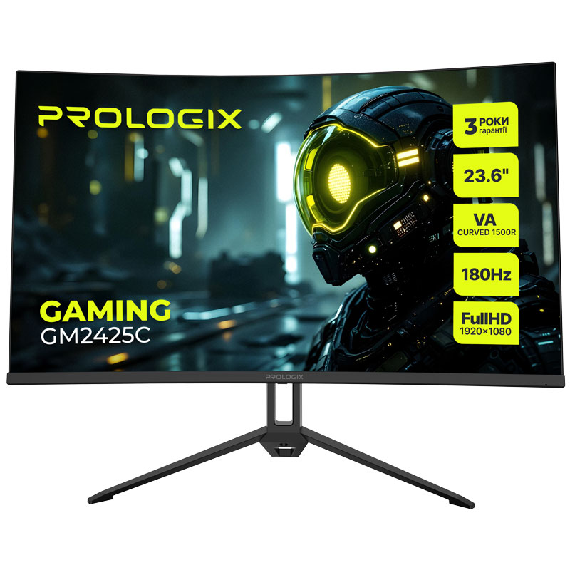Монітор Prologix Gaming 23.6“ GM2425C VA Black Curved 180Hz