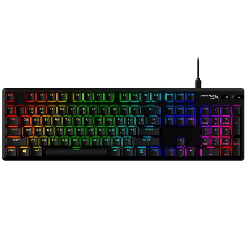 Клавіатура HyperX Alloy Origins Aqua RGB PBT ENG/UKR Black (639N5AA)