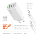 Мережевий зарядний пристрій ColorWay GaN Mini 65W PD Port PPS USB (USB-2C1A) White (CW-CHS058PDCL-WT) + кабель Type-C&Lightning