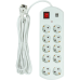 Фільтр живлення PowerPlant YS-N6065/5 (EX610556) 10 розеток, 2xUSB, 5 м, євростандарт, білий
