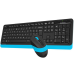 Комплект (клавіатура, миша) бездротовий A4Tech FG1010 Black/Blue