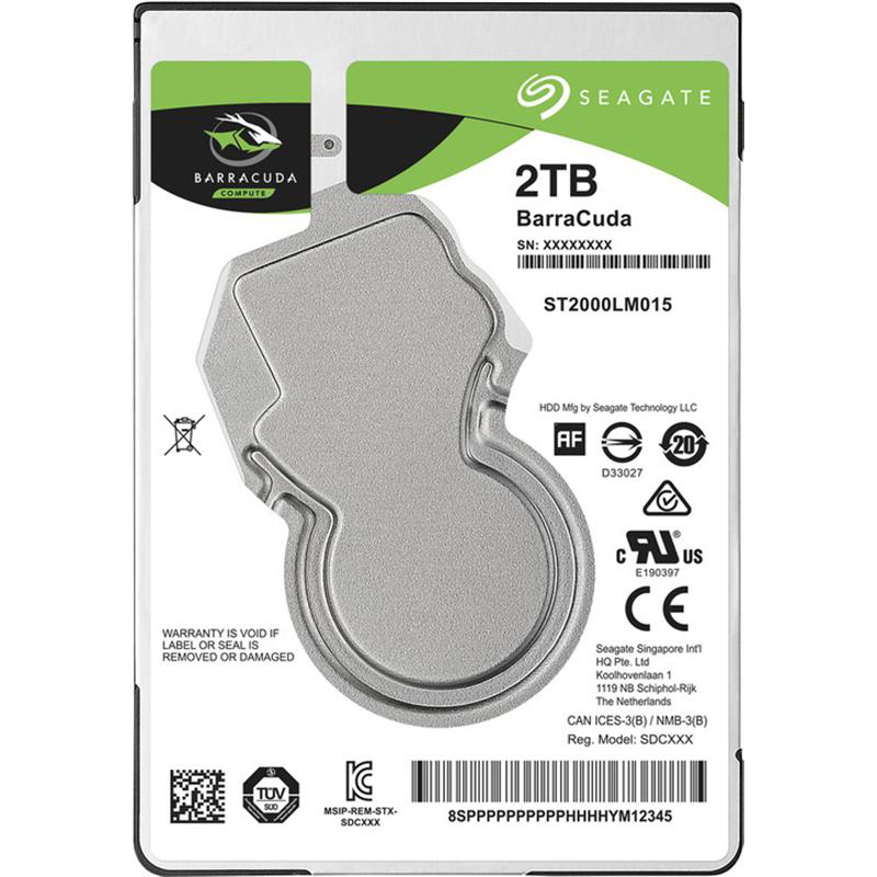 Накопичувач HDD 2.5“ SATA 2.0TB Seagate BarraCuda 5400rpm 128MB (ST2000LM015)