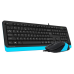 Комплект (клавіатура, миша) A4Tech F1010 Black/Blue