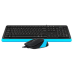 Комплект (клавіатура, миша) A4Tech F1010 Black/Blue