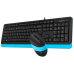 Комплект (клавіатура, миша) A4Tech F1010 Black/Blue