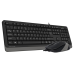 Комплект (клавіатура, миша) A4Tech F1010 Black/Grey
