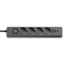 Фільтр живлення ColorWay CW-CHE432PDB 4 розетки, 3USB (2USB-A + 1 TYPE-C) (24W), 2м, Black