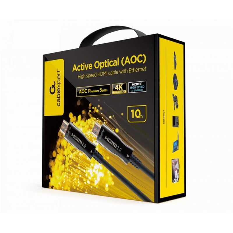 Кабель Cablexpert HDMI - HDMI V 2.0 (M/M), 10 м, чорний (CCBP-HDMI-AOC-10M-02) коробка