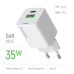 Мережевий зарядний пристрій ColorWay GaN Mini 35W PD Port PPS USB (Type-C PD + USB QC4.0) White (CW-CHS055PD-WT)