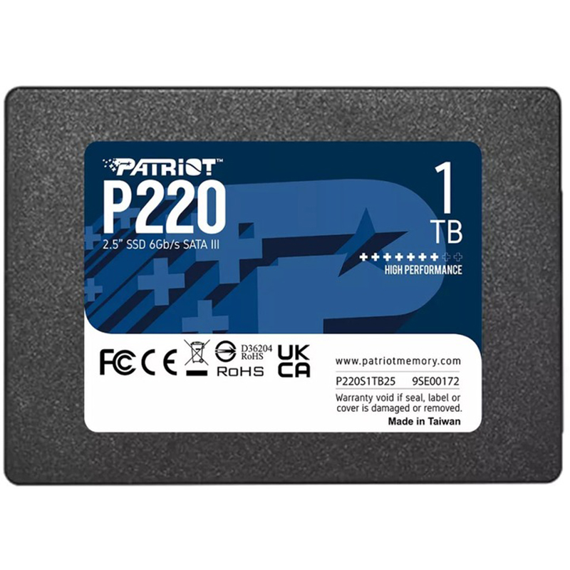 Накопичувач SSD 1TB Patriot P220 2.5“ SATAIII TLC (P220S1TB25)