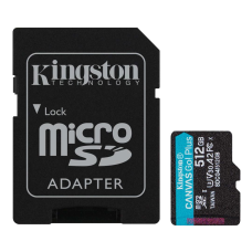 Карта пам`яті MicroSDXC 512GB UHS-I/U3 Class 10 Kingston Canvas Go! Plus R200/W160MB/s + SD-адаптер (SDCG4/512GB)