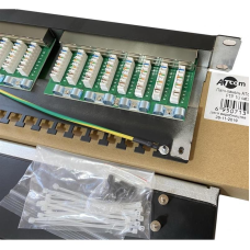 Патч-панель Atcom FP6224 19“ 24хRJ-45 FTP 1U cat.6, в зборі