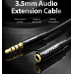 Кабель Vention Audio 3.5 мм - 3.5 мм (М/F), 2 м, чорний (VAB-B06-B200-M)