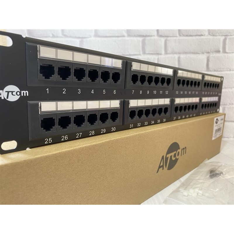 Патч-панель ATcom P5148 19“ 48хRJ-45 UTP 2U cat.5е