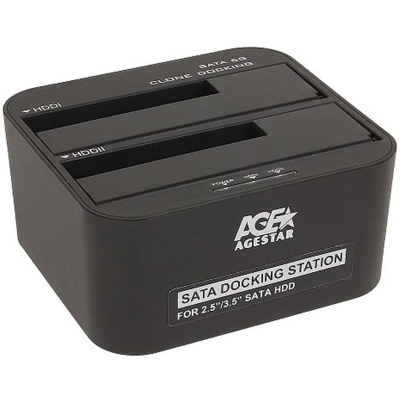 Док-станція AgeStar 3UBT6-6G для 2.5“/3.5“ SATA HDD или SSD USB3.0 Black