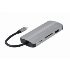 Док-станція Cablexpert USB-C 8-в-1 (A-CM-COMBO8-02) USB 3.0/HDMI//VGA/PD/картридер/стерео-аудіо