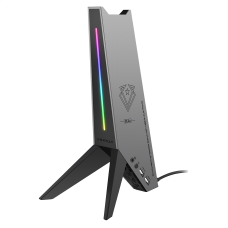 Підставка для навушників Vertux Zulu 2xUSB 2.0 / Mini Jack 3.5 мм Black