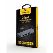 USB-хаб Cablexpert USB Type-C Grey 3-в-1 (A-CM-COMBO2-01)