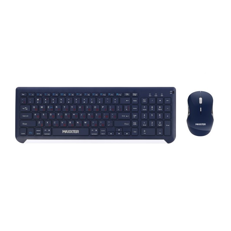 Комплект (клавіатура, миша) бездротовий Maxxter KMS-WCM-01BL-UA Dark Blue