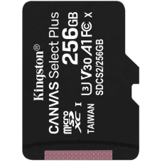 Карта пам`яті MicroSDXC 256GB UHS-I/U3 Class 10 Kingston Canvas Select Plus R100/W85MB/s (SDCS2/256GBSP)