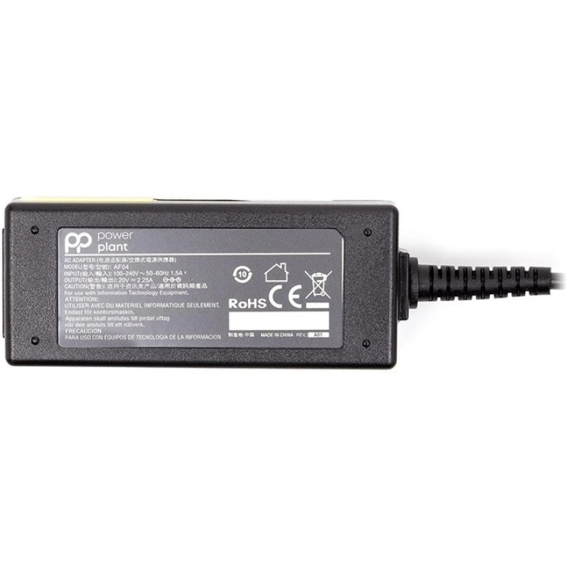 Блок живлення PowerPlant для ноутбука Lenovo 220V, 20V 45W 2.25A, USB (IB45HSPE)