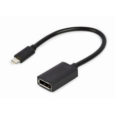 Адаптер Cablexpert USB Type-C - DisplayPort (M/F), 0.15 м, чорний (A-CM-DPF-02)