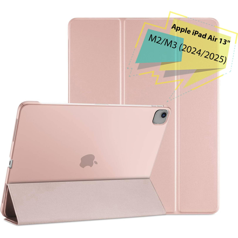 Чохол-книжка BeCover Tri Fold Hard для Apple iPad Air 13“ M2 2024 Pink (711724)