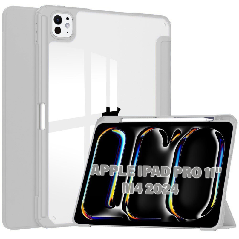 Чохол-книжка BeCover Soft Edge TPU з кріпленням Apple Pencil для Apple iPad Pro 11“ M4 2024 Gray (711715)