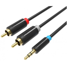 Кабель Vention 3.5 мм - 2хRCA (M/M), 5 м, Black (BCLBJ)